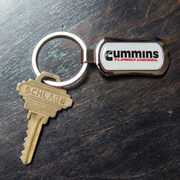 NEW - Cummins Trucks Metal Chrome Keychain Key Tag FOB - semi, great g… - Picture 2 of 4